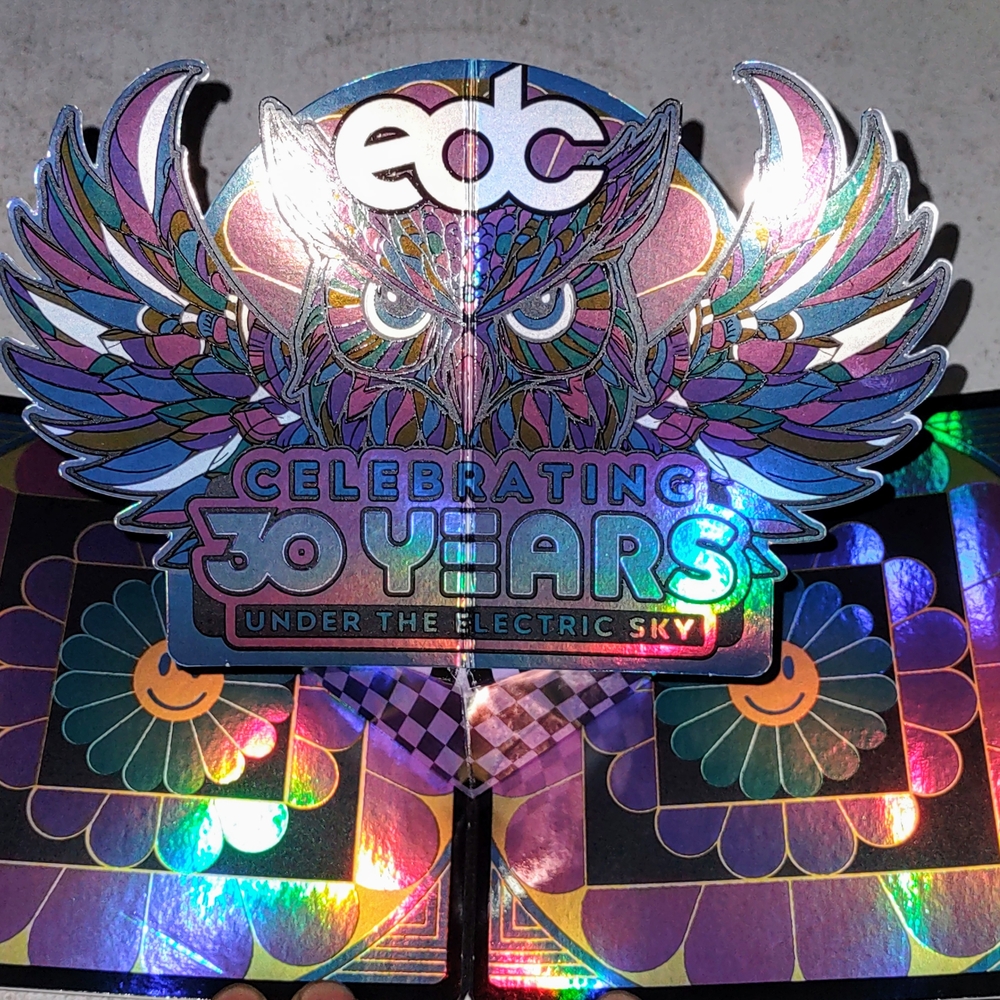 EDC Celebrating 30 Years Holographic Pop-up Flyer 2026